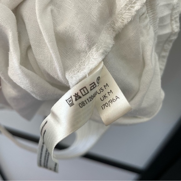 [m] Free People Boho White Brown Button Cotton Linen Blend Body Suit Women’s - Picture 13 of 13